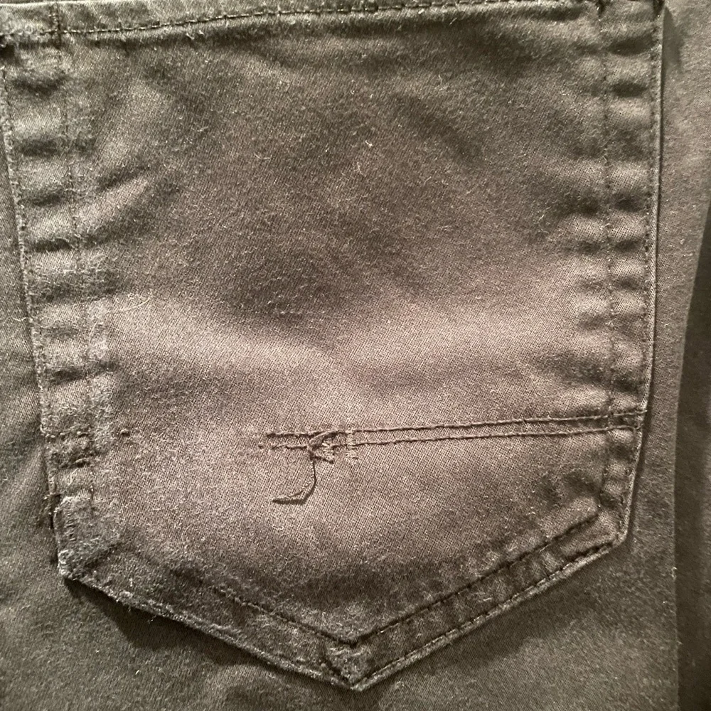 ZARA Cotton Pants Black Straight Leg Casual Distressed pre owned 29”
